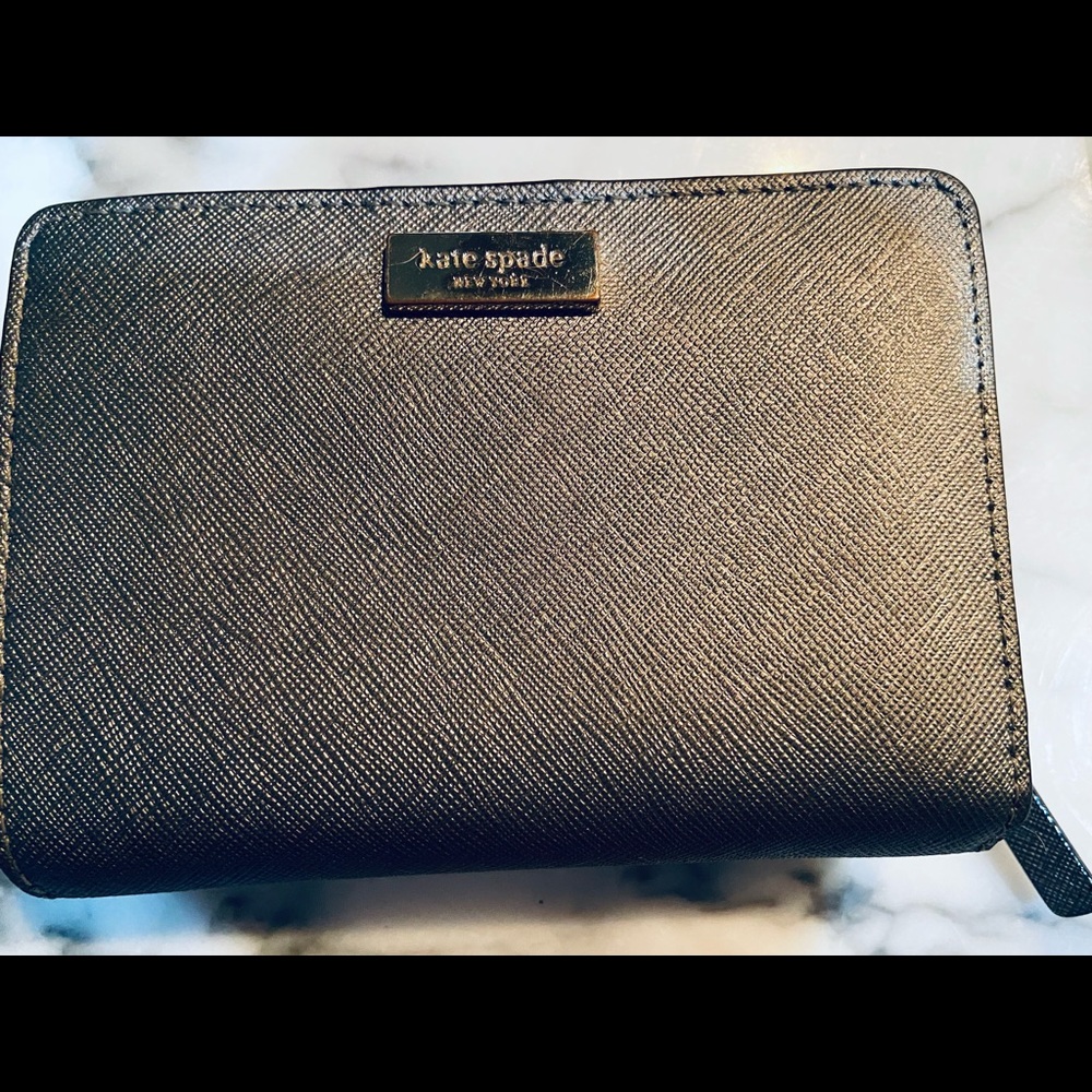 Kate Spade silver bifold wallet
